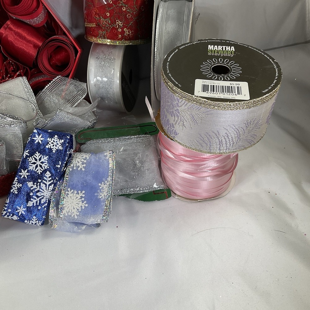 Large Ribbon Lot. Christmas Ribbon, Balloon Ribbon, Textured Ribbon All Colors - Picture 2 of 8